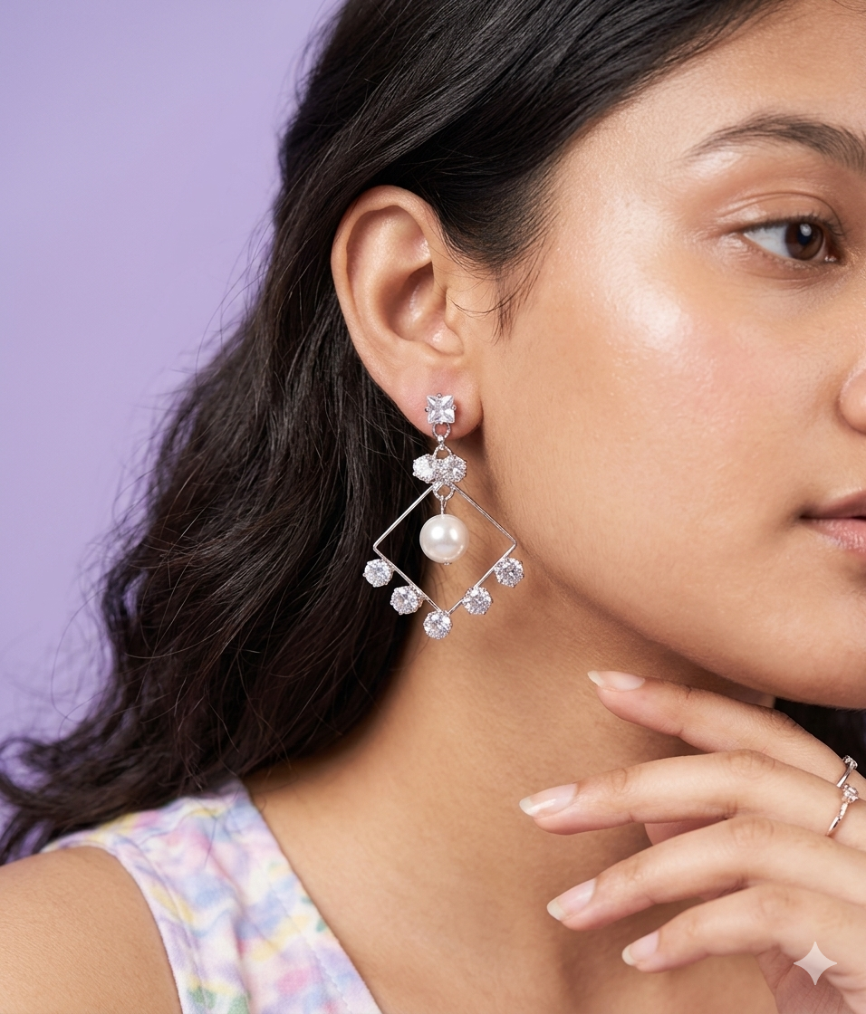 Pixel-Pearled Geo Hoops